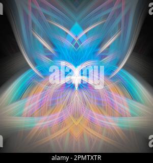 Abstraktes Design mit blauen und pinkfarbenen Streifen Stockfoto