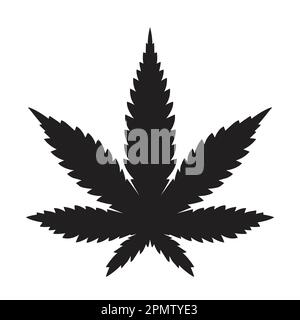 Abbildung des Logos des Vektorsymbols für Cannabisblätter von Unkraut Marijuana Stock Vektor