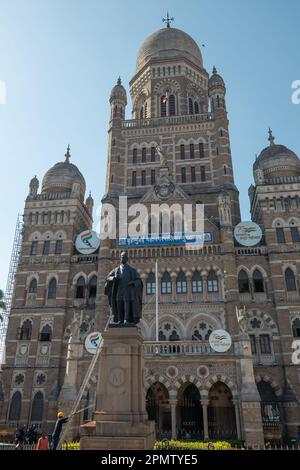 Das Gebäude der Bombay Municipal Corporation (BMC) befindet sich in Mumbai, Indien, und ist der Hauptsitz des für gove zuständigen kommunalen Unternehmens Stockfoto