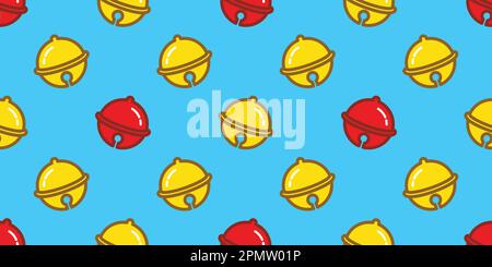 Glocke nahtlos weihnachtliches Vektormuster Klingelton Schal isolierte Tapetenfliesen Hintergrundfarbe Stock Vektor