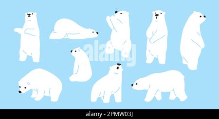 Bär Eisbär Teddy Vektorsymbol Zeichentrickfigur Doodle Illustration Stock Vektor
