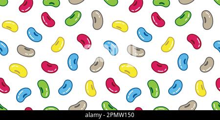 Bean Vector Jelly Bean Seamless Pattern Candy isolierter Hintergrund Stock Vektor