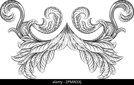 Filigranes Barockes Blumendesign Mit Heraldry-Motiv Stock Vektor