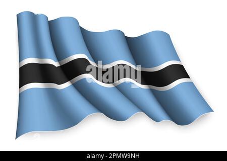 Realistisch winkende Flagge von Botsuana Stock Vektor
