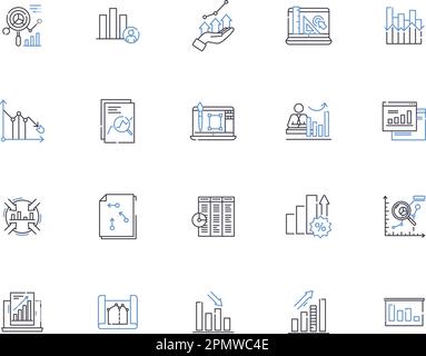 Diagramme und Diagramme stellen die Symbolsammlung dar. Diagramme, Diagramme, Diagramme, Karten, Plots, Figuren, Tabellen, Vektor und Illustration Konzeptsatz. Ablaufdiagramme Stock Vektor