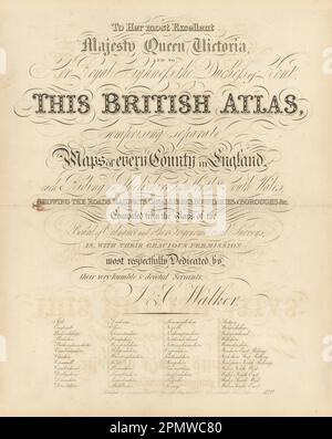 Walker's British Atlas - Frontispiece - Titelseite 1870 alter antiker Druck Stockfoto