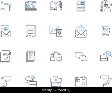 Symbolsammlung für Remote Work Outline. Telearbeit, Telearbeit, extern, extern, extern, Home-Office-Vektor und Illustration Stock Vektor