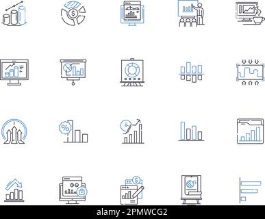 Diagramme und Diagramme stellen die Symbolsammlung dar. Diagramme, Diagramme, Diagramme, Karten, Plots, Figuren, Tabellen, Vektor und Illustration Konzeptsatz. Ablaufdiagramme Stock Vektor