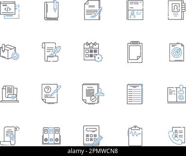 Symbolsammlung für Planungsmodellstruktur. Schema, Anordnung, Programm, Entwurf, Entwurf, Karte, Kartenausschnitt Vektor- und Zeichnungskonzeptsatz. Methode, Beabsichtigen Stock Vektor