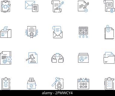 Symbolsammlung für Planungsmodellstruktur. Schema, Anordnung, Programm, Entwurf, Entwurf, Karte, Kartenausschnitt Vektor- und Zeichnungskonzeptsatz. Methode, Beabsichtigen Stock Vektor