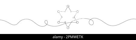 Sheriff Star von im Strichstil. Line Art von Sheriff Star. Vektordarstellung. Abstrakter Hintergrund Stock Vektor