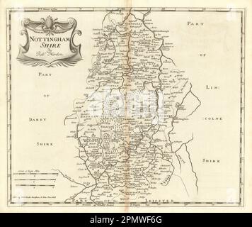 NOTTINGHAMSHIRE aus Camdens Britannia von ROBERT MORDEN, 1695 alte antike Karte Stockfoto