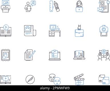Symbolsammlung für Portfoliostruktur. Portfolio, Investitionen, Vermögenswerte, Eigenkapital, Fonds, Aktien, Anleihen, Vektor- und Zeichnungskonzepte. Wertpapiere Stock Vektor
