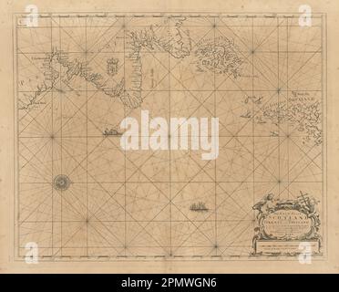 Ostküste Schottlands mit den Inseln Orkney und Shetland. COLLINS 1693 Karte Stockfoto