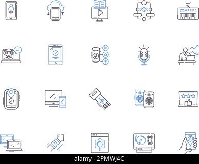 Symbolsammlung der Modellstruktur von Appliances. Kühlung, Heizung, Kühlung, Kochen, Mixer, Ofen, Mikrowellen, Vektor- und Illustrationskonzept-Set Stock Vektor