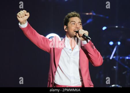 Madrid, Spanien. 15. April 2023. Sänger David Bisbal tritt während der XVII. Ausgabe des Primavera Pop Festivals Los40 im Wizink Center in Madrid auf. Kredit: SOPA Images Limited/Alamy Live News Stockfoto