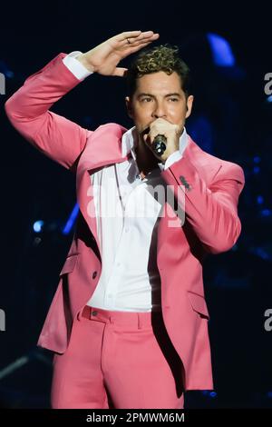 Madrid, Spanien. 15. April 2023. Sänger David Bisbal tritt während der XVII. Ausgabe des Primavera Pop Festivals Los40 im Wizink Center in Madrid auf. Kredit: SOPA Images Limited/Alamy Live News Stockfoto