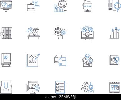 Symbolsammlung der Datenbankmodellstruktur. Datenbank, DBMS, RDBMS, SQL ...