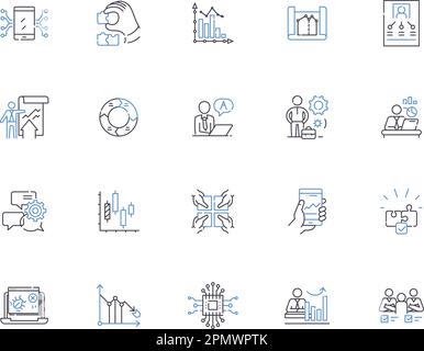 Symbolsammlung der Modellstruktur für die Systemadministration. Administration, System, Management, Networking, Services, Ressourcen, Sicherheitsvektor und Illustration Stock Vektor