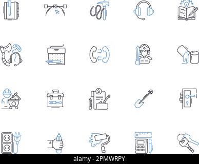 Engineering-Technologien stellen die Symbolsammlung dar. Technologien, Technik, Maschinenbau, Bauwesen, Elektrik, Chemical, Electronics Vector und Stock Vektor