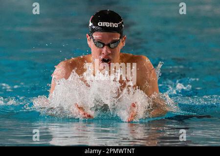 Riccione, Italien. 15. April 2023. Während des Rennens bei der UnipolSai Absolute Italian Swimming Championship Frühlingssaison 22/23 Vormittagssitzung in Riccione (Italien) am 15. April 2023 Guthaben: Independent Photo Agency/Alamy Live News Stockfoto