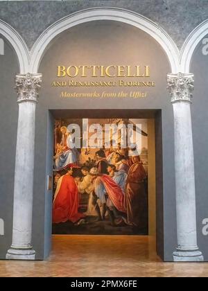 Botticelli, Meisterwerke aus den Uffizien - Florenz, Italien; Ausstellung am Minneapolis Institute of Art in Minneapolis, Minnesota, USA. Stockfoto