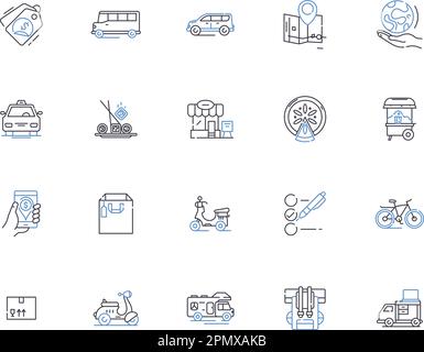 Symbolsammlung für die Modellstruktur der Lagerverwaltung. Lagerhaltung, Bestand, Logistik, Versand, Automatisierung, Ergonomie, Prozessvektor und Illustration Stock Vektor