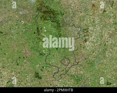 Derbyshire, Verwaltungsbezirk England - Großbritannien. Hochauflösende Satellitenkarte Stockfoto