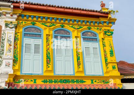 Historisches Kolonialgebäude, Jonker Street, Chinatown, Malacca City, Malaysia Stockfoto