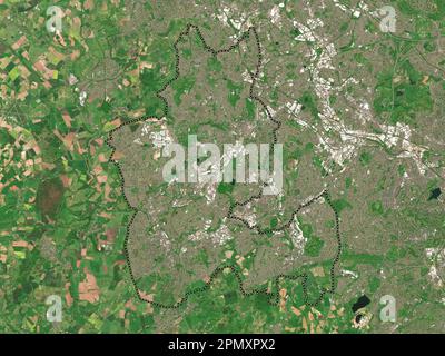 Dudley, Verwaltungsbezirk England - Großbritannien. Satellitenkarte mit niedriger Auflösung Stockfoto