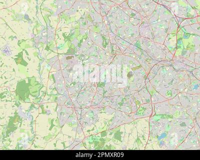 Dudley, Verwaltungsbezirk England - Großbritannien. Straßenkarte Öffnen Stockfoto