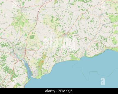 East Devon, nicht-Metropolitan District von England - Großbritannien. Straßenkarte Öffnen Stockfoto