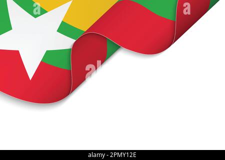 Hintergrund mit der winkenden Flagge Myanmars Stock Vektor