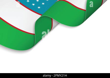 Hintergrund mit der winkenden Flagge Usbekistans Stock Vektor