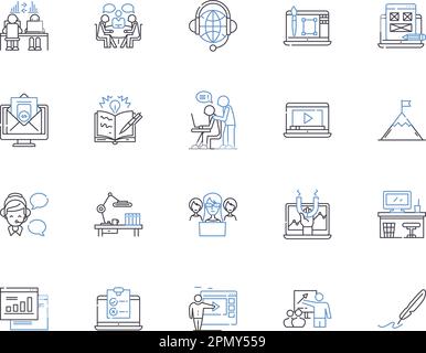 Symbolsammlung der aktiven Unternehmensstruktur. Unternehmen, Arbeiten, Geschäft, Organisation, Firma, Unternehmen, Konzern-Vektor- und Illustrationskonzept Stock Vektor