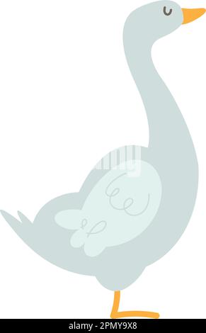 Süße Ente, die über Weiß steht Stock Vektor