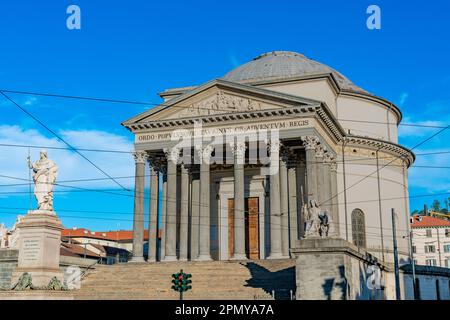 Turin, Italien: Chiesa Gran Madre Di Dio. Stockfoto