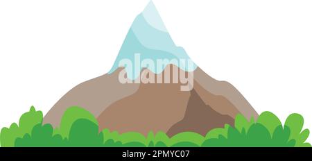 Legendäre Silhouette der Bergkette über Weiß Stock Vektor