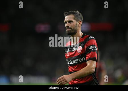 15. April 2023; CommBank Stadium, Sydney, NSW, Australien: A-League Football, WESTERN Sydney Wanderers gegen Melbourne Victory; Morgan Schneiderlin von Western Sydney Wanderers Credit: Action Plus Sports Images/Alamy Live News Stockfoto