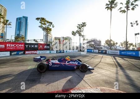 Long Beach, Etats Unis. 15. April 2023. Tyrrell 009 Ford Cosworth, Action während des Acura Grand Prix von Long Beach 2023, 3. Runde der 2023 NTT IndyCar Series, vom 14. Bis 16. April 2023 auf den Straßen von Long Beach, in Long Beach, Kalifornien, Vereinigte Staaten von Amerika - Photo Florent Gooden/DPPI Credit: DPPI Media/Alamy Live News Stockfoto