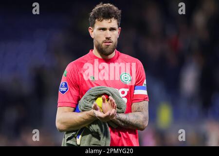 15-04-2023: Sport: RKC gegen Groningen WAALWIJK, NIEDERLANDE - APRIL 15: Torhüter Michael Verrips (FC Groningen) während des Spiels Eredivisie RKC Waalwi Stockfoto