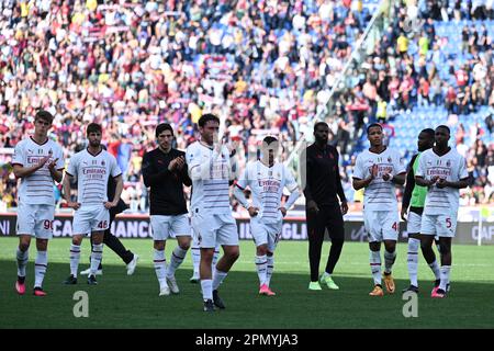 Letzte Freude (Mailand) beim Spiel der italienischen „Serie A“ zwischen Bologna 1-1 Mailand im Stadio Renato Dall'Ara am 15. April 2023 in Bologna, Italien. Kredit: Maurizio Borsari/AFLO/Alamy Live News Stockfoto