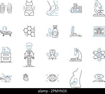 Symbolsammlung des Therapiecenters. Therapie, Zentrum, Psychisch, Beratung, Unterstützung, Klinik, Wellness-Vektor und Illustrationskonzept Stock Vektor