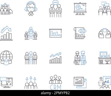 Abteilungsmitglieder geben eine Übersicht über die Symbolsammlung. Personal, Personal, Mitarbeiter, Mitarbeiter, Mitglieder, Vektor- und Illustrationskonzept für Mitarbeiter, Kollegen Stock Vektor