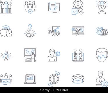 Die Symbolsammlung wird in Business Links dargestellt. Verknüpfungen, Geschäfte, Partnerschaften, Verbindungen, Verbindungen, Vernetzung, Beziehungsvektor und Illustration Stock Vektor