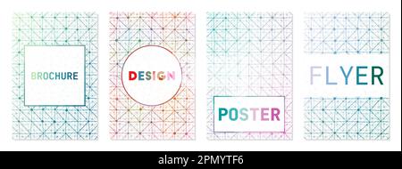Satz von Abdeckungen im Technologiestil. Kann als Cover, Banner, Flyer, Poster, Visitenkarte, Broschüre. Attraktive Kollektion mit geometrischem Hintergrund. Stock Vektor