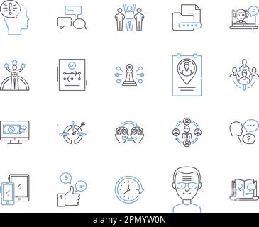 Die Symbolsammlung wird in Business Links dargestellt. Verknüpfungen, Geschäfte, Partnerschaften, Verbindungen, Verbindungen, Vernetzung, Beziehungsvektor und Illustration Stock Vektor