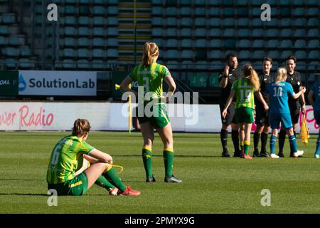 Rotterdam, Niederlande. 15. April 2023. Den Haag, Niederlande, April 15. 2023: ADO Den Haag verlor das Spiel KNVB Beker vrouwen zwischen ADO Den Haag und PSV im Bingoal Stadion in Den Haag, Niederlande. (Leiting Gao/SPP) Kredit: SPP Sport Press Photo. Alamy Live News Stockfoto