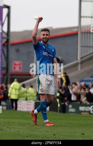 Chesterfield-Mittelfeldspieler Ryan Colclough während des Spiels der National League zwischen Chesterfield FC und Eastleigh FC im Technique Stadium, Chesterfield, Großbritannien am 15. April 2023 Credit: Every Second Media/Alamy Live News Stockfoto