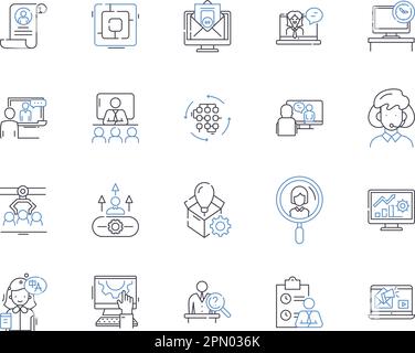 Unternehmensabteilung stellt Symbolsammlung dar. Unternehmen, Abteilung, Finanzen, Buchhaltung, Personalwesen, Legal, Technischer Vektor und Illustration Stock Vektor